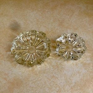 Vintage nesting crystal ashtrays.  Mid century.